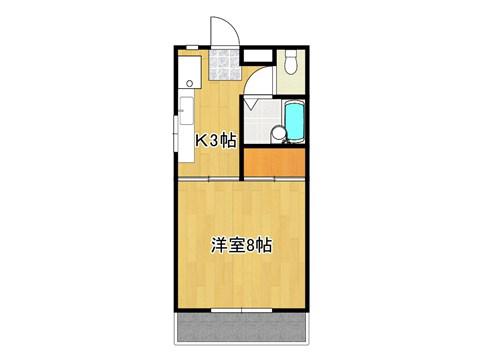 ビラージュ成島(1K/1階)の間取り写真