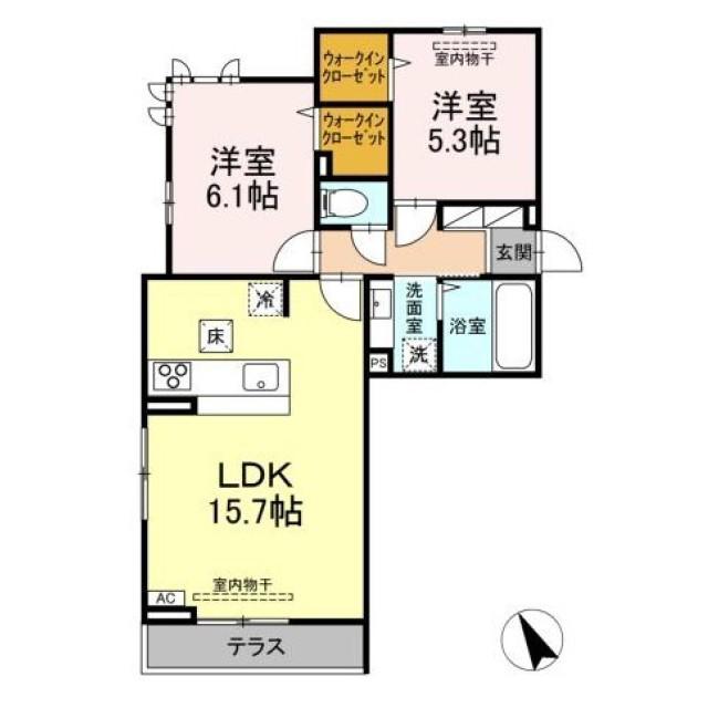 メゾン・ロワール(2LDK/3階)の間取り写真