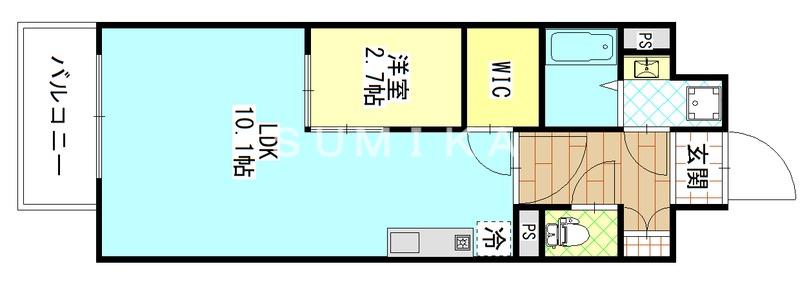 アルティザ東島田(1LDK/2階)の間取り写真