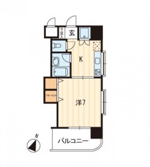 ベルレージュ二葉の里(1K/10階)の間取り写真