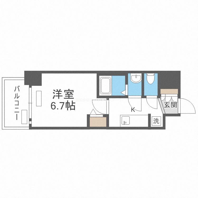 プレサンス海老江ジャルダン(1K/9階)の間取り写真