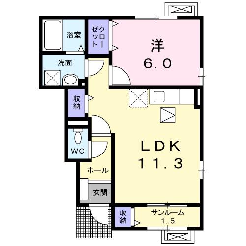 リーブル(1LDK/1階)の間取り写真