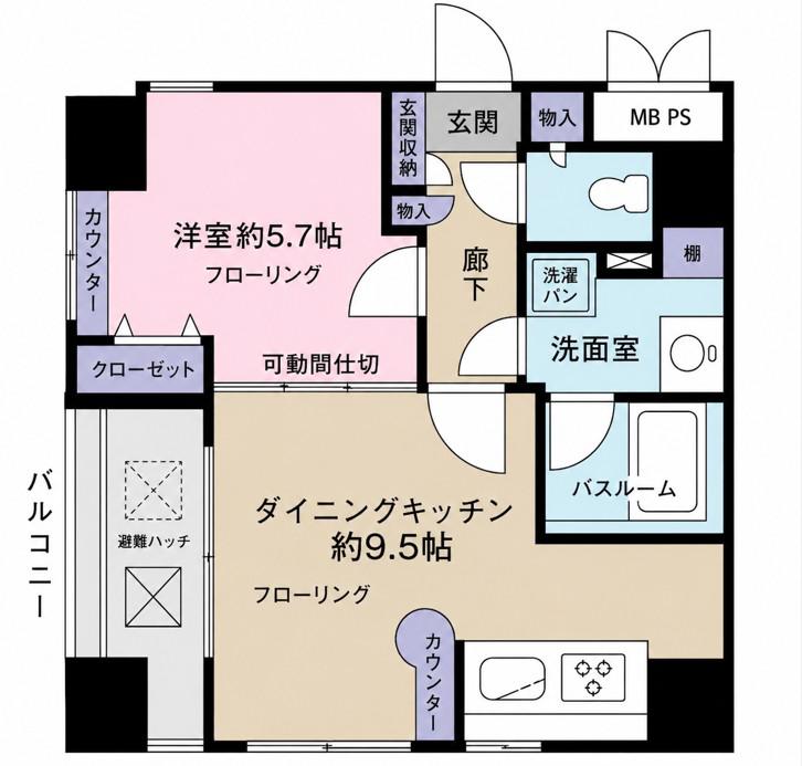 ライオンズマンション東大赤門前(1DK/2階)の間取り写真
