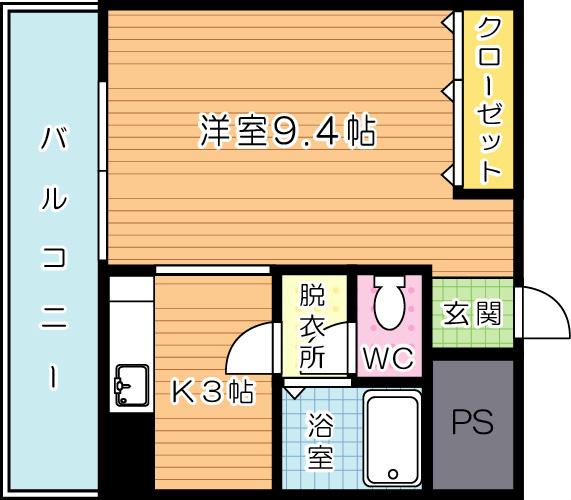 ACEビル(1K/6階)の間取り写真
