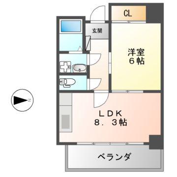 ISM徳川RESIDENCE(1LDK/3階)の間取り写真