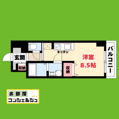 LA DOUCEUR今池(ワンルーム/5階)の間取り写真