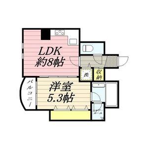 ZEUS桜川プレミアム(1LDK/2階)の間取り写真