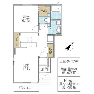 メルヴェーユ II(1LDK/1階)の間取り写真