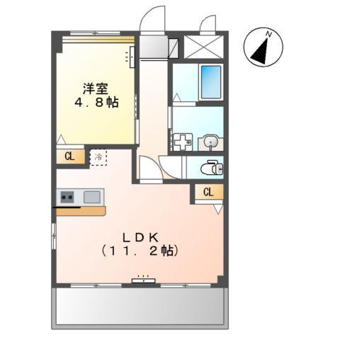 SUN HILLS M&Y(1LDK/1階)の間取り写真