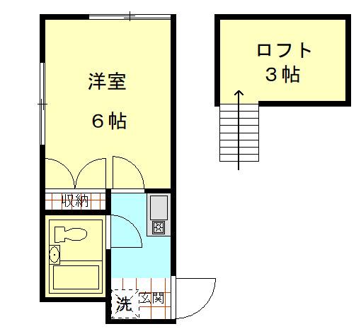 フラワーヒルA(1K/1階)の間取り写真