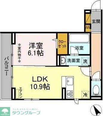 ＪＲ総武線 本八幡駅 徒歩18分 3階建 築4年(1LDK/3階)の間取り写真