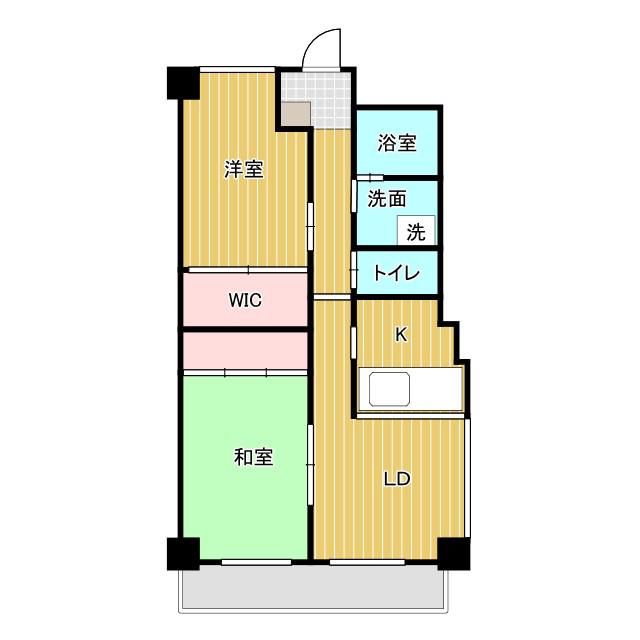ライフ野江(2LDK/5階)の間取り写真