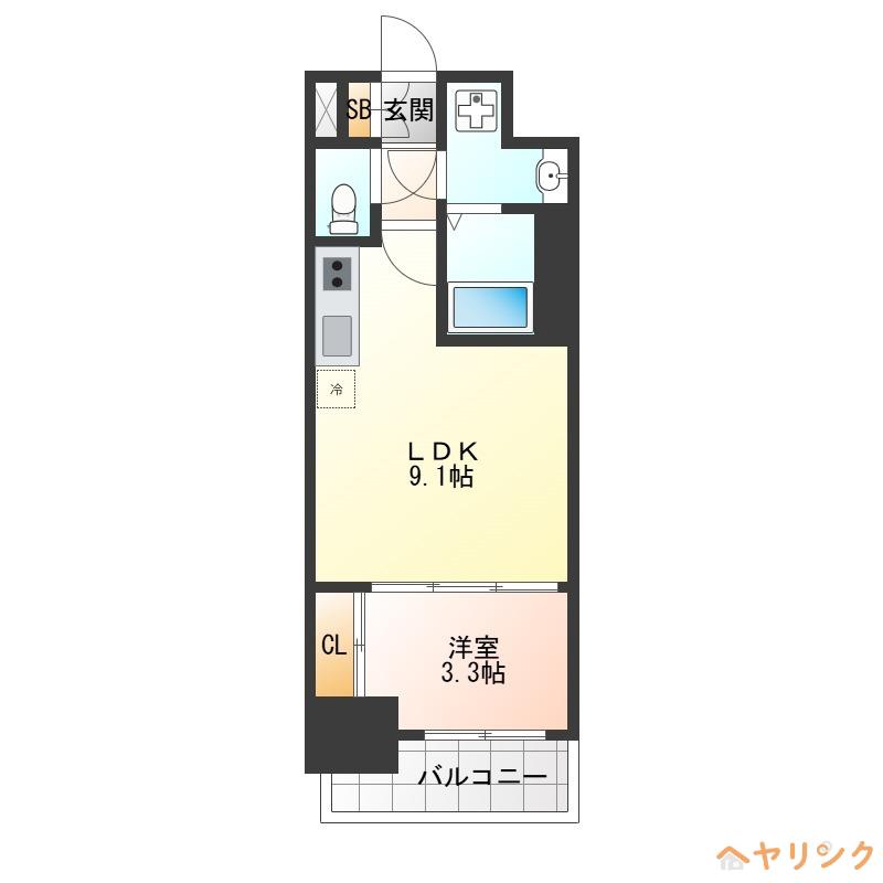 CREST TAPP大曽根II(1LDK/2階)の間取り写真