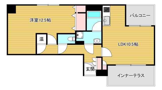 ペルル西長堀(1LDK/2階)の間取り写真