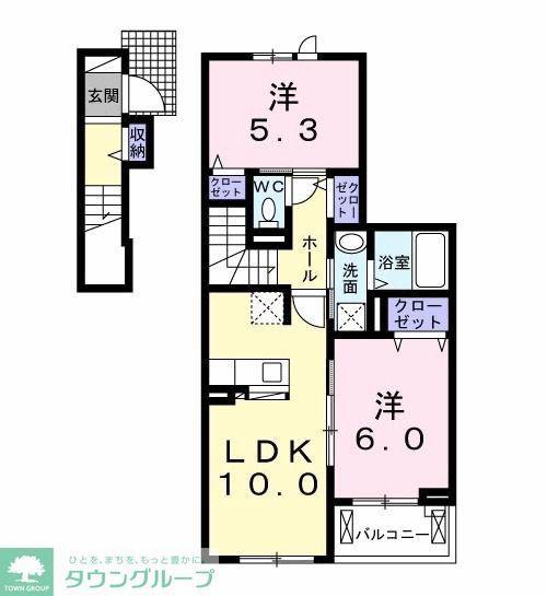 アーバンヒルズIV(2LDK/2階)の間取り写真