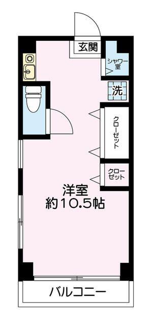 第一ヒカリコーポ(ワンルーム/1階)の間取り写真