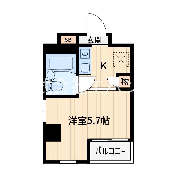 アーバンヒルズ西川口(ワンルーム/2階)の間取り写真