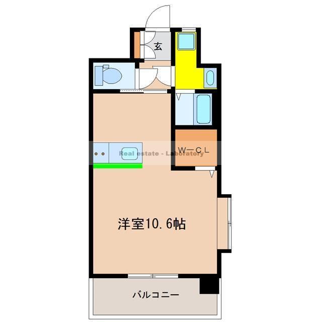 CALIFORNIA APT(ワンルーム/5階)の間取り写真