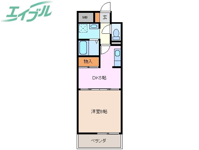 AMENITY大井手(1DK/1階)の間取り写真