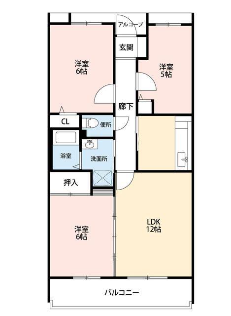 ヴィラ・サンパティークI(3LDK/2階)の間取り写真