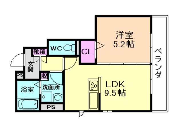 カーサひさなぎ(1LDK/1階)の間取り写真