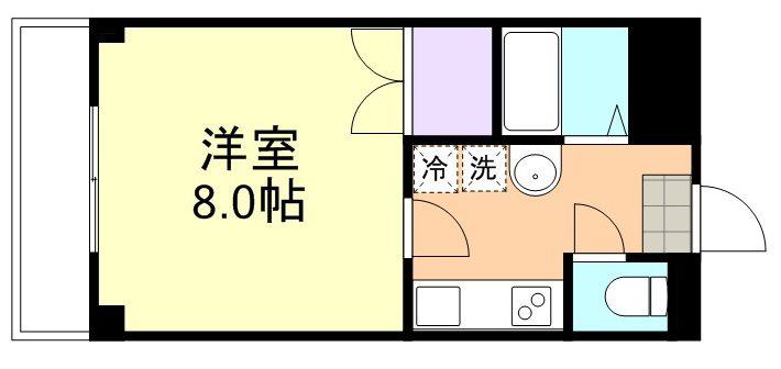 プリード倉敷(1K/5階)の間取り写真