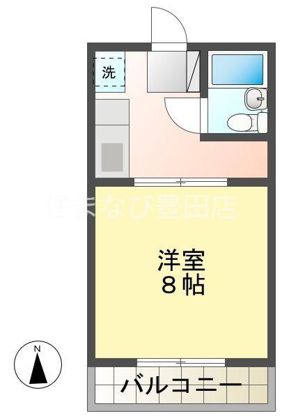 ハピネス秋葉B(1K/1階)の間取り写真