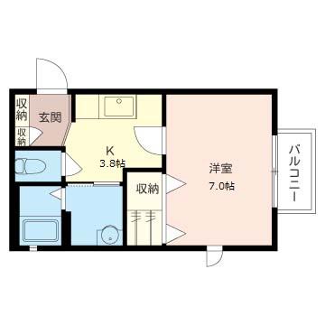 リヴェール(1K/1階)の間取り写真