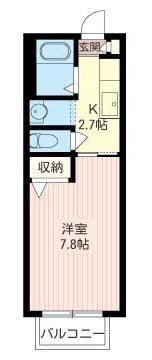 ルイ59(1K/1階)の間取り写真