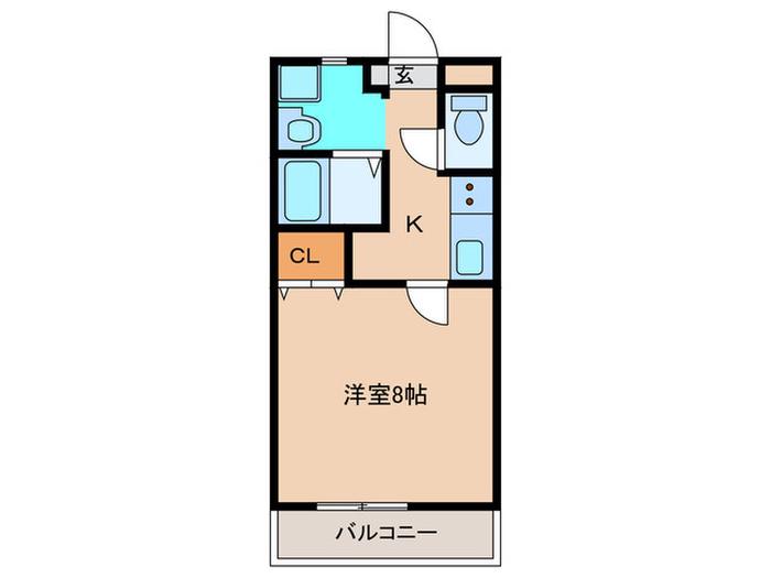 エクセルふじ(1K/2階)の間取り写真