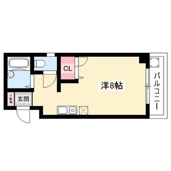 ロイヤル21(ワンルーム/3階)の間取り写真