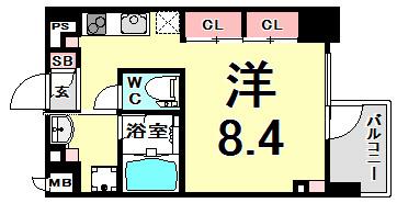 アスヴェル神戸駅前(1K/5階)の間取り写真