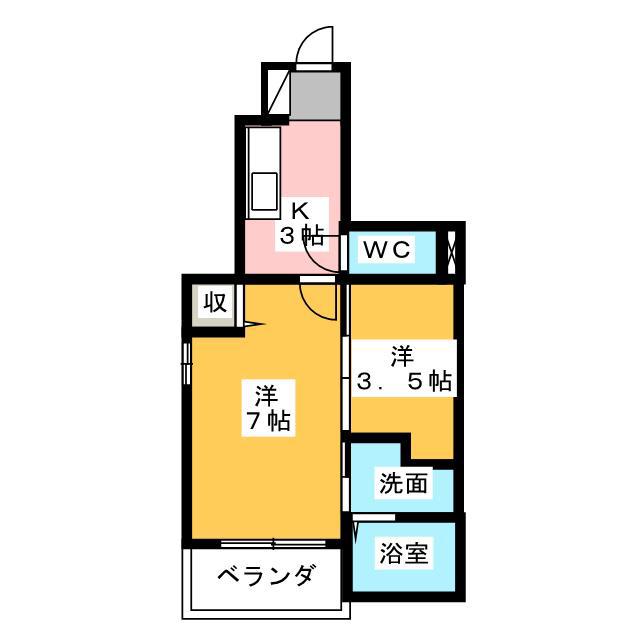 ACROSS・BEN-H(1K/1階)の間取り写真