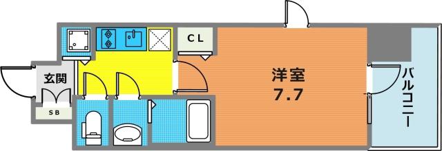 アドバンス三宮グルーブ(1K/10階)の間取り写真