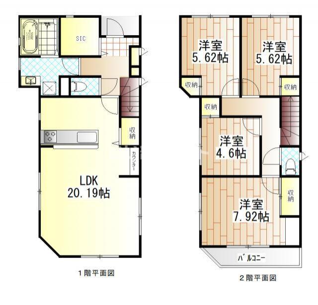 鵠沼松が岡2丁目戸建(4LDK/1階)の間取り写真