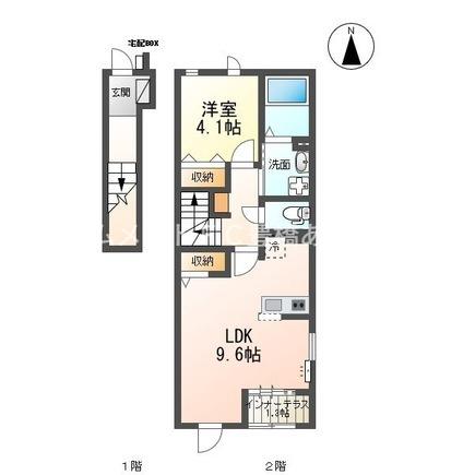 メゾン北原 I(1LDK/2階)の間取り写真