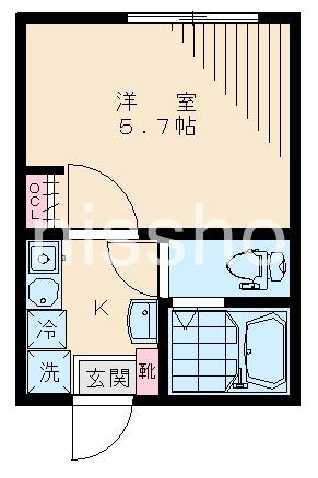 プルメリア桜台(1K/2階)の間取り写真