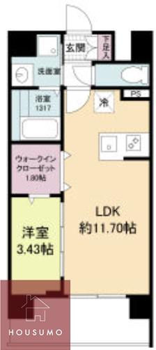 WORVE吹田江坂(1LDK/4階)の間取り写真