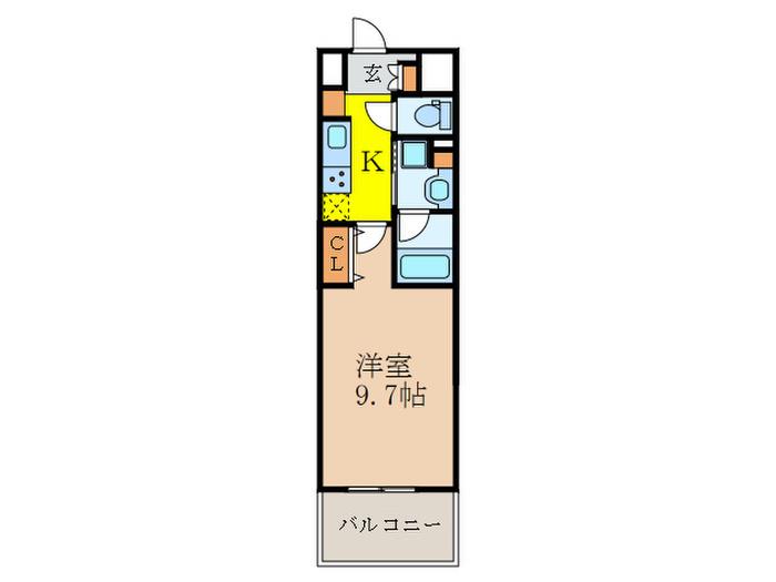 LARCIEPARC新大阪(1K/7階)の間取り写真