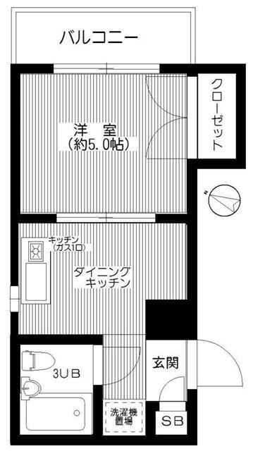 ファーストハウス生田(1DK/3階)の間取り写真