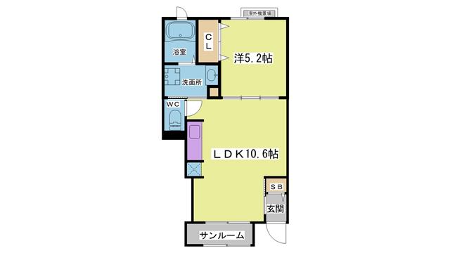 アドニス A(1LDK/1階)の間取り写真