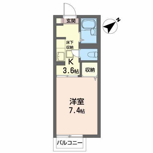 ジュネス南光台(1K/1階)の間取り写真