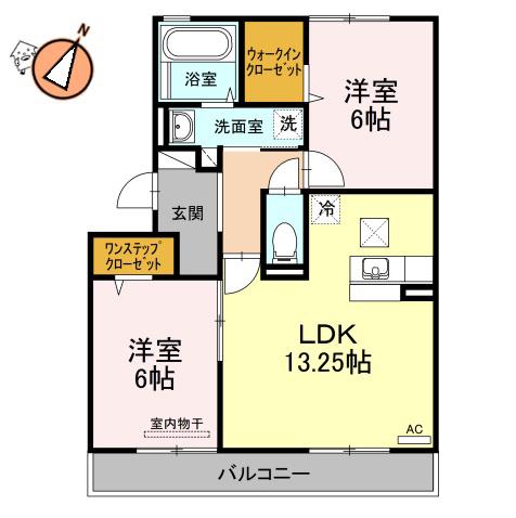 パルク アミティエ I(2LDK/3階)の間取り写真