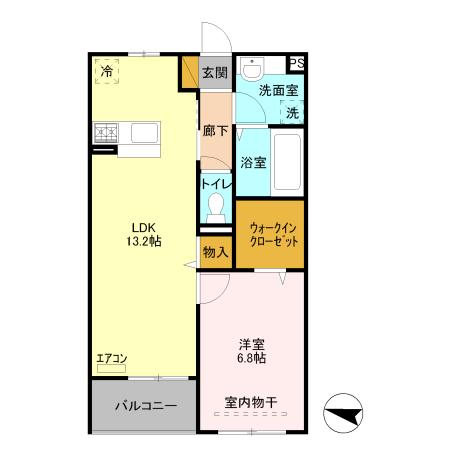 GRACE SQUARE(1LDK/1階)の間取り写真