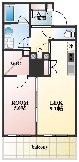 ブリリア有明スカイタワー(1LDK/7階)の間取り写真
