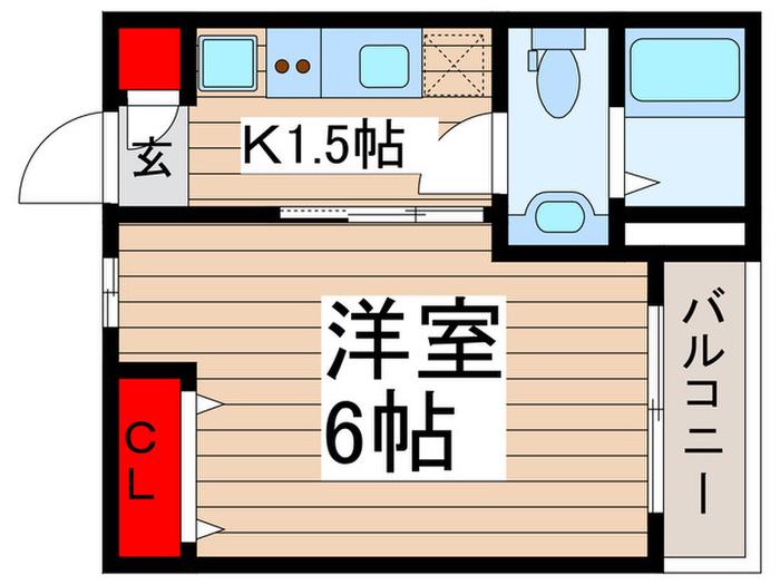 ミルフィーユ・クレール(1K/2階)の間取り写真