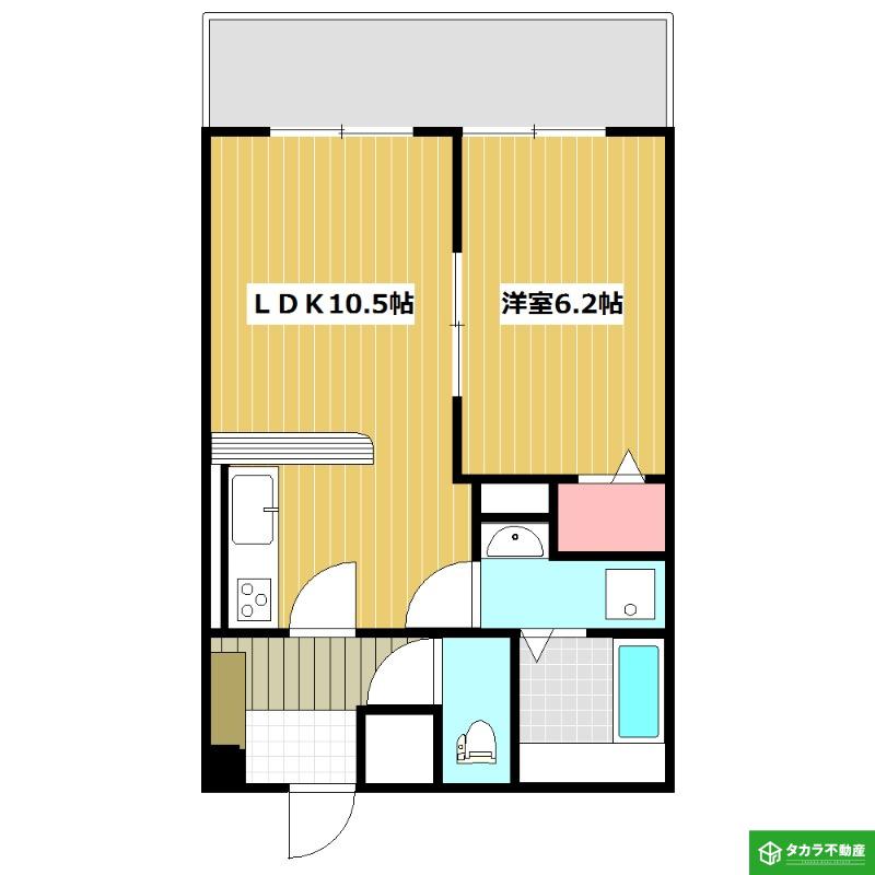 EXE大道町(1LDK/3階)の間取り写真