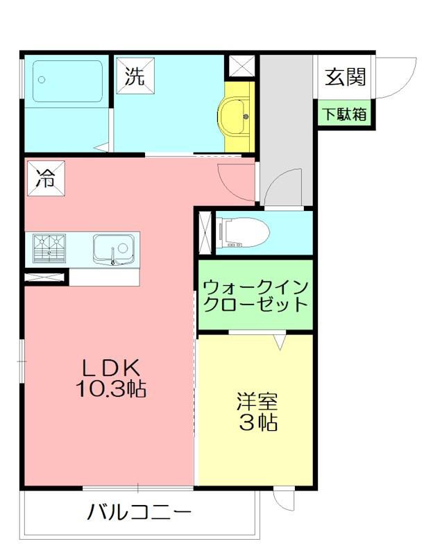 サンフェリーチェ海老名(1LDK/3階)の間取り写真