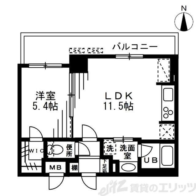 ザ・パークハビオ天満橋(1LDK/10階)の間取り写真