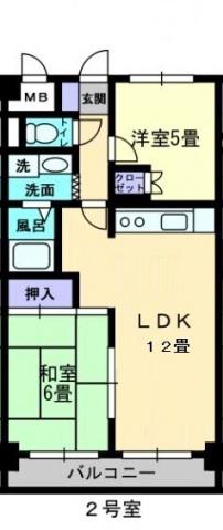 松島フラット(3DK/5階)の間取り写真